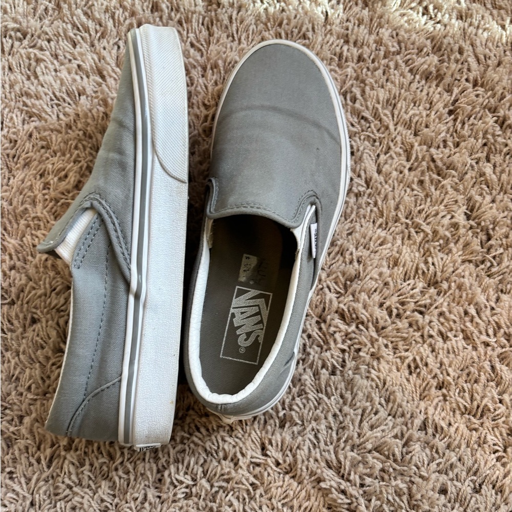 Gray canvas vans